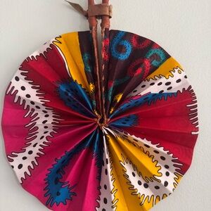 Handmade African Print Folding Fan - Functional use and wall decor